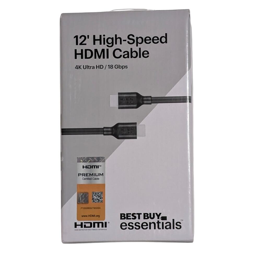 Best Buy Essentials 12ft High Speed HDMI Cable 4K UHD Premium NWT